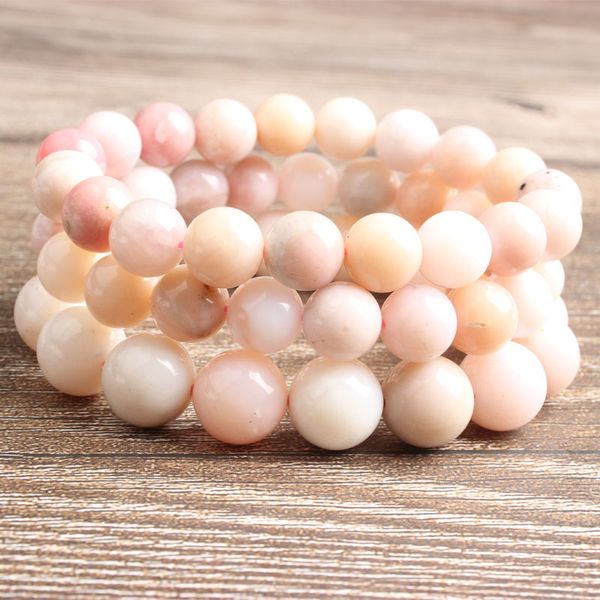 

ling xiang 6/8/10/12mm fashion natural jewelry hi-end opal stone beads bracelet diy charms men strand beads yoga women bracelets, Black