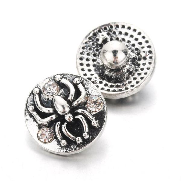 

creative 10pcs lot spider snap jewelry 12mm snap buttons with rhinestone charm button fit snap bracelets bangles for women h qyldmy