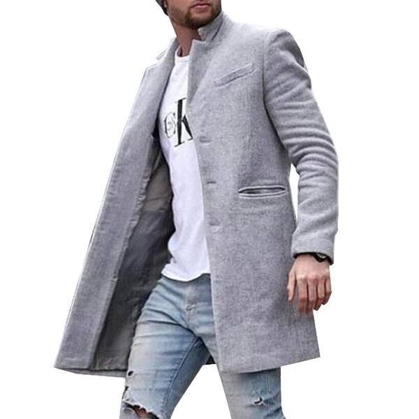 

winter coat men jacket solid straight england style fashion mens clothing casual coat male jacket wool blends coat, Black;brown