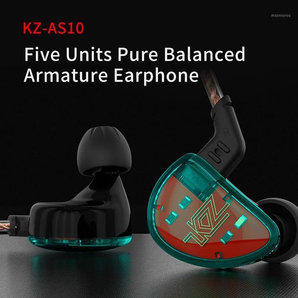 

kz as10 headset 5 balance armature driver ear earphone hifi bass monitor music earphone general zs10 zst ba10 es4 as16 as12 zsx1