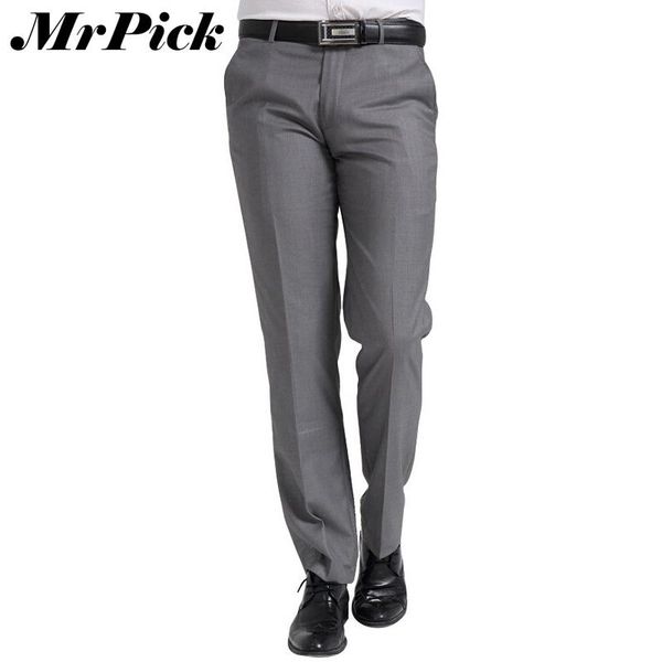 

2021 new brand business casual men suit pants formal wedding pants solid color wrinkle straight trousers z1616, White;black