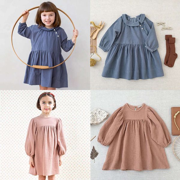 

lovely drs autumn garden and winter lapel button long sve pleated skirt 2020 children's wear, Red;yellow