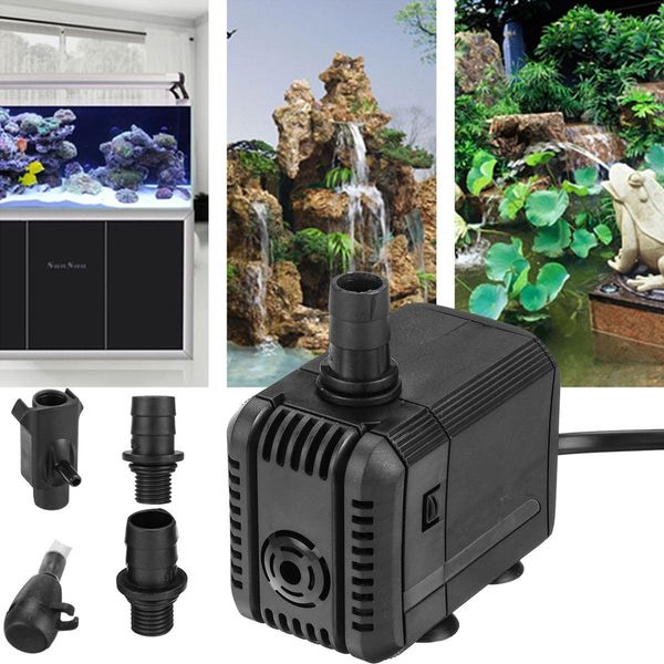 Pompa dell'acqua dell'acquario portatile 110V ABS Mini pompe a basso consumo Impermeabile Sommergibile Serbatoio di pesce Stagno Piscina Fontane Pompa dell'acqua Y200922