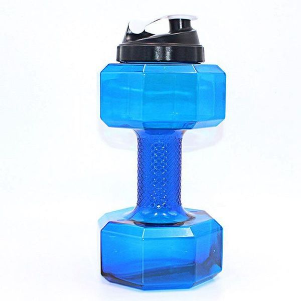 

water bottle 75 oz (2.2 l) dumbbell shaped | big capacity bpa flip leak proof lid1