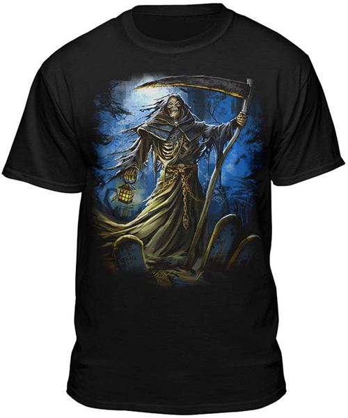 

grim reaper night time graveyard scene in painted art style t shirt men women tee shirt 2xl 3xl 4xl 5xl sport hooded sweatshirt hoodie