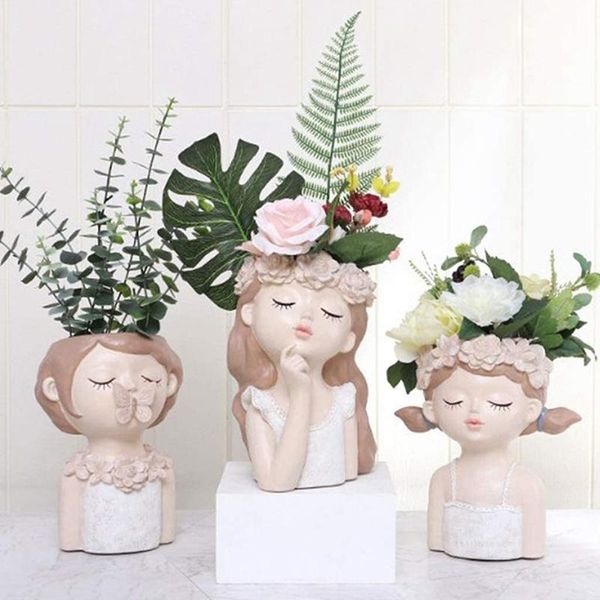 

decorative flowers & wreaths flower pot cartoon girl succulent plant outdoor indoor garden cactus