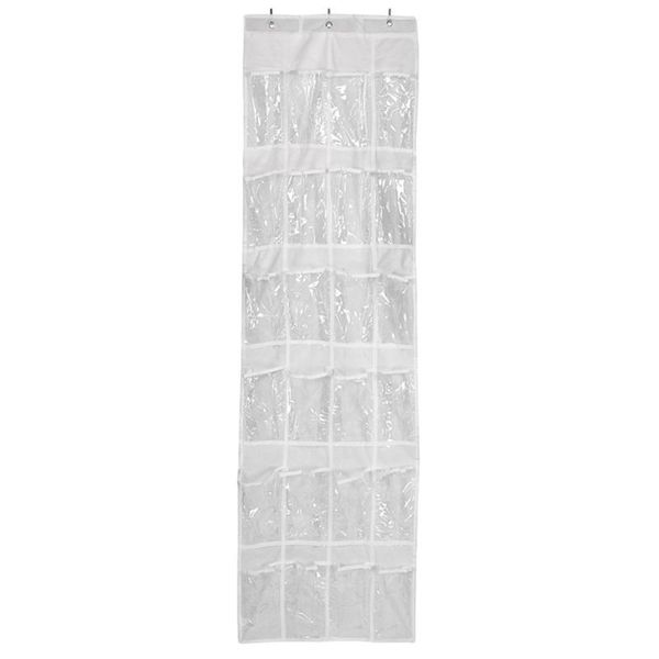 

24 pockets household durable rack space saving holder door hanging multifunction storage breathable shoes organizer transparent