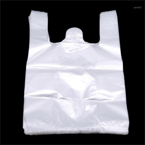 

popular useful plastic shopping bag 100pcs transparent shopping bag supermarket plastic bags with handle packaging1
