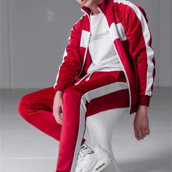 

collar stand men's cardigan suit leisure fashion color matching student sportswear in the spring and autumn of 2020, Gray