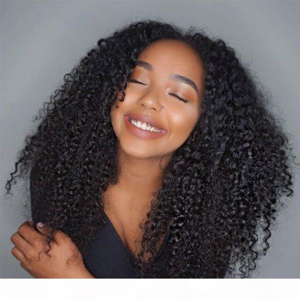 

250 density kinky curly wig full lace human hair wigs for women glueless hd transparent bob wig fake scalp dolago wigs, Black