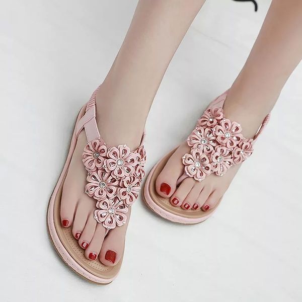 

women shoes 2020 new fashion rhinestone women sandals clip toe flip flops sandals women soft comfortable flats shoes woman #7h7a, Black