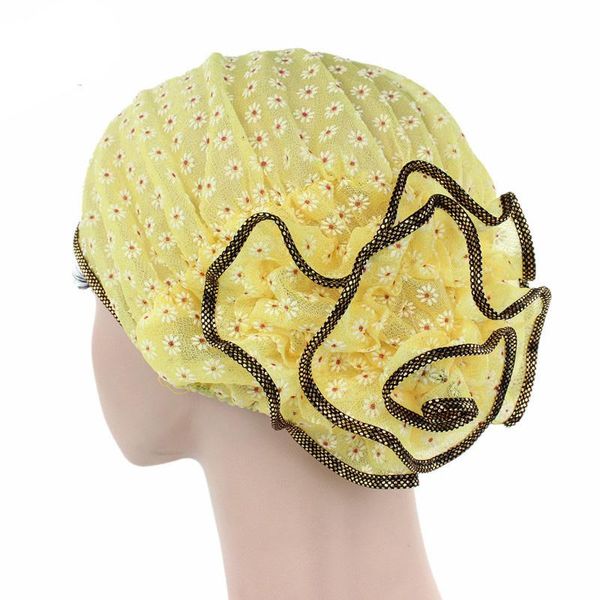 

women muslim turban floral print caps hair lose cap casual soft head wraps big flowers headband for femal hair accessories q sqcdnv