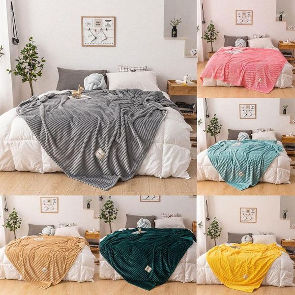 

blankets for beds solid yellow green color soft warm flannel blanket on the bed thickness throw blanket1