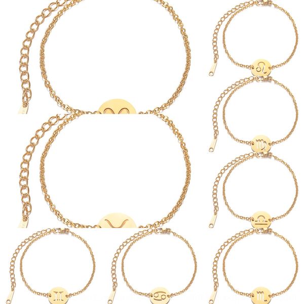 

нержавеющая сталь золота braceletbracelet bracelet12 созвездий ювелирных изделий 14,5 6см из нержавеющей стали золота braceletbracelet brace, Golden;silver