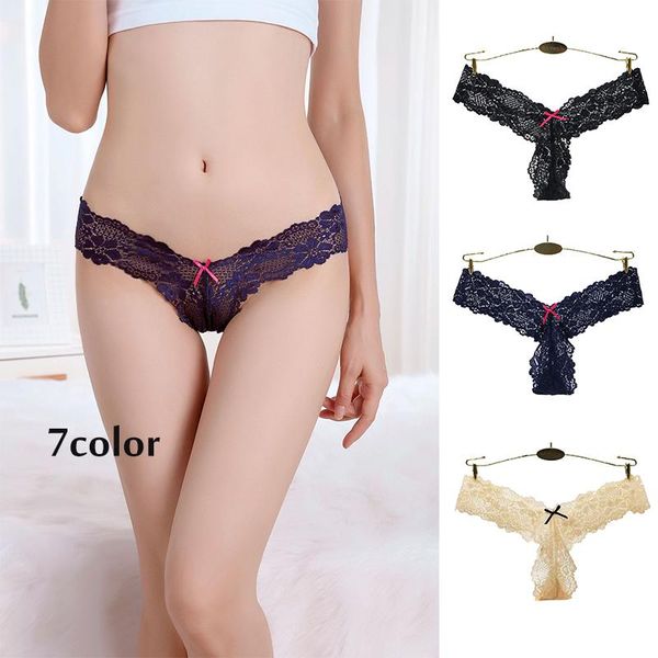 

women's panties 3pcs lace g-string women thong floral t-back panty fashion organza bikini charming underwear 2021, Black;pink