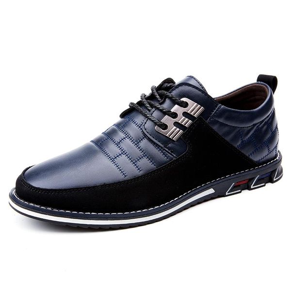 

genuine leather men shoes gentleman casual shoes man fashion breathable lace up loafer comfortable men sneakers, Black