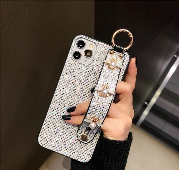 

glittering sequins cute lovely bee pearl wristband pc cases for iphone 11 pro max x x sqcqym bdejewelry