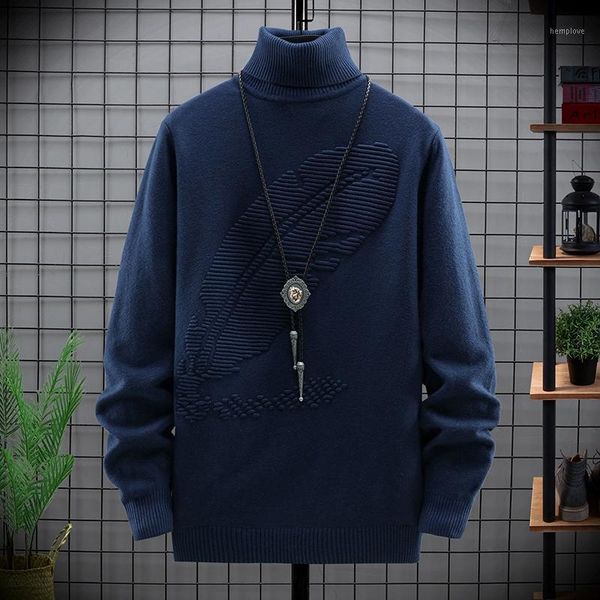 

2020 new winter warm turtleneck wool sweater men fashion christmas sweaters mens knitwear casual male slim fit pullover 1, White;black