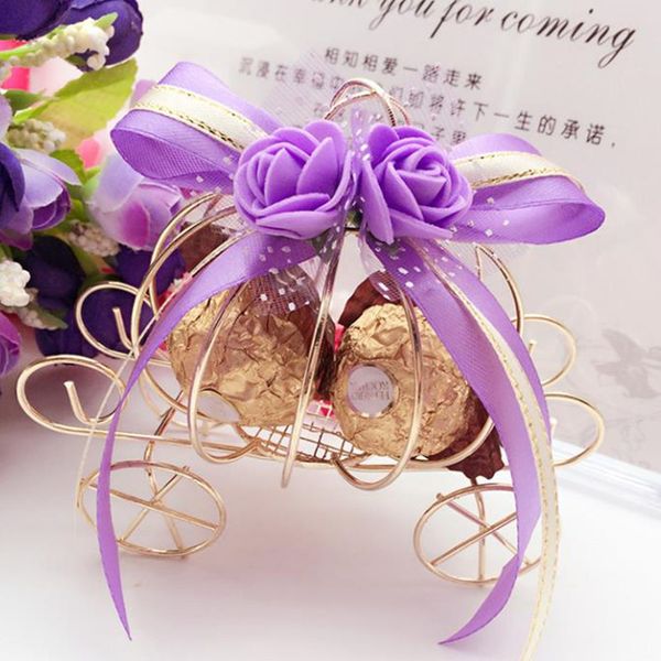 

goblet wine glasses european exclusive candy iron box with purple floret pumpkin carriage