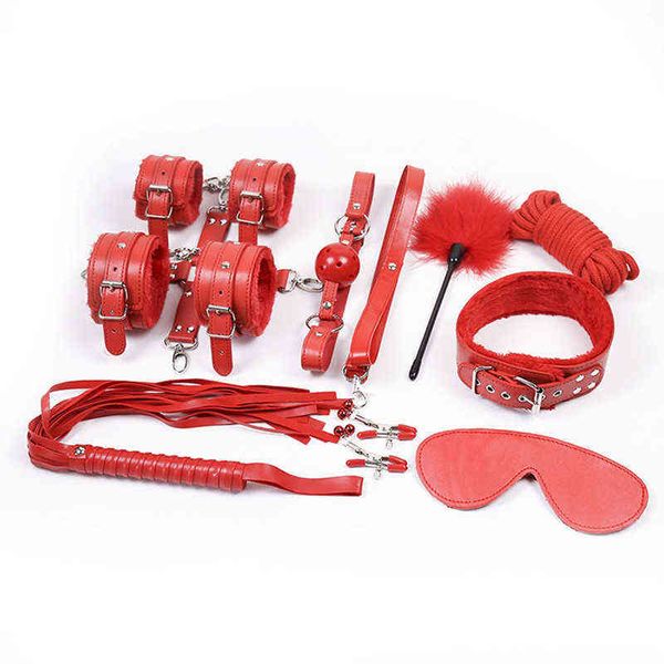 Nxy Sex Toy Toy Toy Slave Bondage Kit Kit Brush Anal Plug Erotic Для пар Game 1225