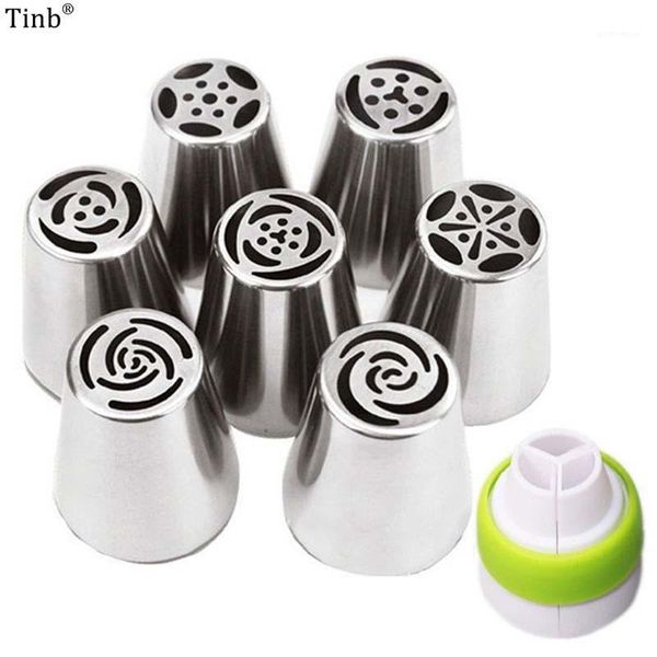 

cake tools 7pc big russian tulip stainless steel nozzles birthday cupcake decorating icing piping rose flower cream pastry tip1