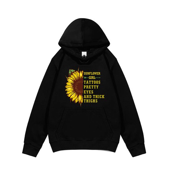 

2020 new fashion autumn hoodies boys girls sun flower printed loose hooded sweatshirt streetwear long sleeve pullovers hoodies 1019, Black