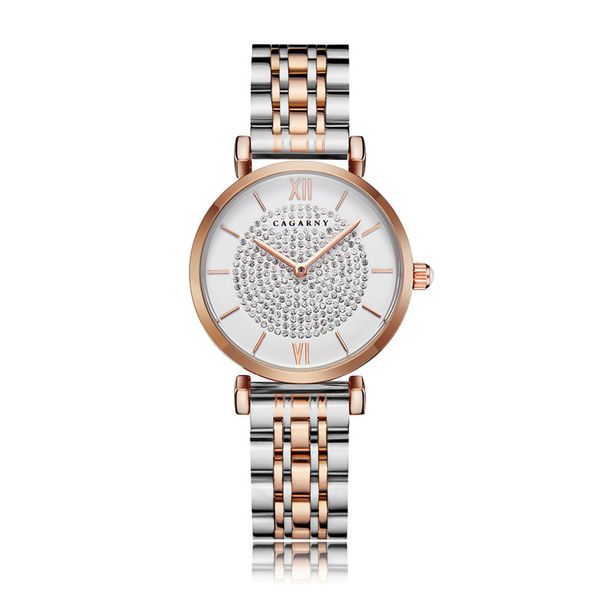 

women fashion luxury watch casual diamonds womens quartz reloj femme de clock watches gold steel stainelss designer watches montre rose xxdv, Slivery;brown