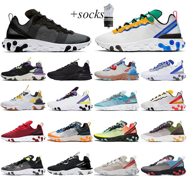 

react element 87 55 running shoes for men women triple black white desert oasis gravity purple jogging outdoor mens trainers sports sneaker, White;red