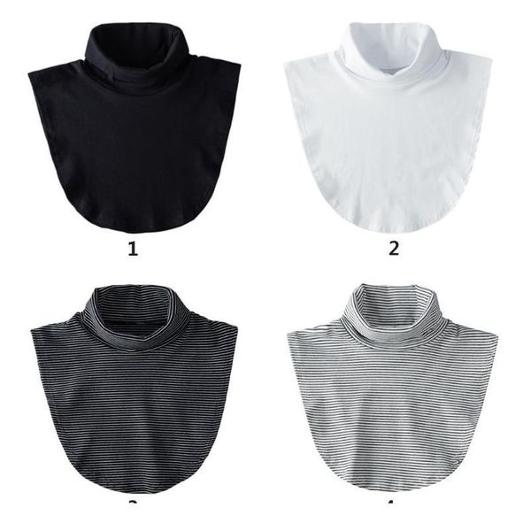 

women girl fake collar casual style high neck for sweater blouse wo qylfox, White