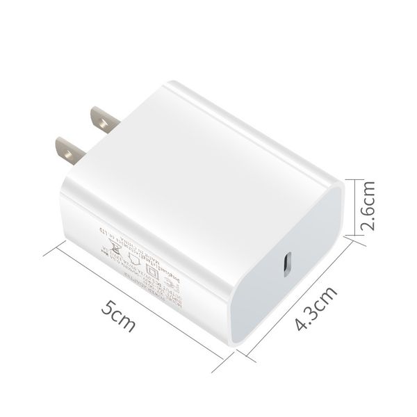 

18w pd быстрое зарядное устройство совместимость с qc3.0 для сша / ес подходит для iphone 12 series usb-c интерфейс быстрой зарядки головы б