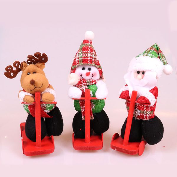 

cartoon children christmas toys cute animals christmas gifts ski santa claus doll christmas decoration dropshipping s1501