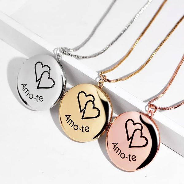 

magic ikery round two hearts fashion pendant necklace creative pocket watches magic pattern for women yt-364, Silver