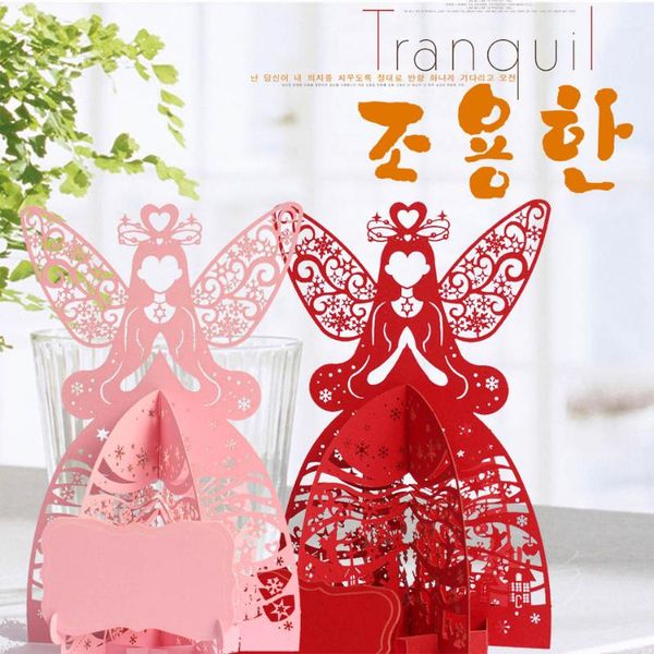 

multi-colored christmas angel 3d laser cut up cards wholesale bulk custom christmas pary supplies gifts 1904