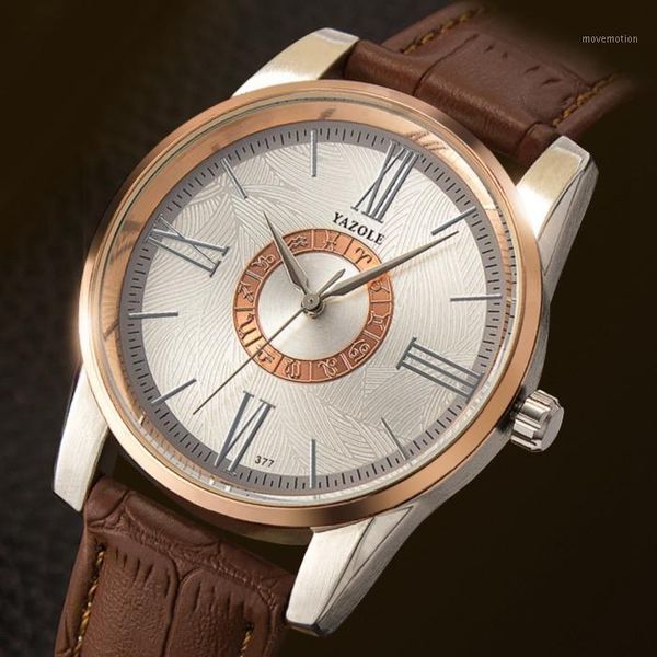 

yazole men watch sport watches mens quartz wristwatch male clock relogio masculino yzl3771, Slivery;brown