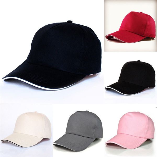 

men cotton adjustable size sport cap for women plain solid baseball caps hat
