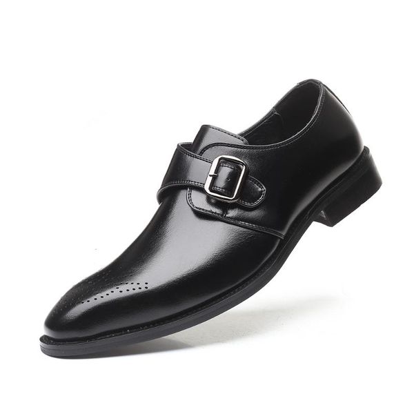 

2021 brogue oxford handcrafted men's genuine leather formal shoes black burgundy stylish slip on dress shoes for men dropshippig