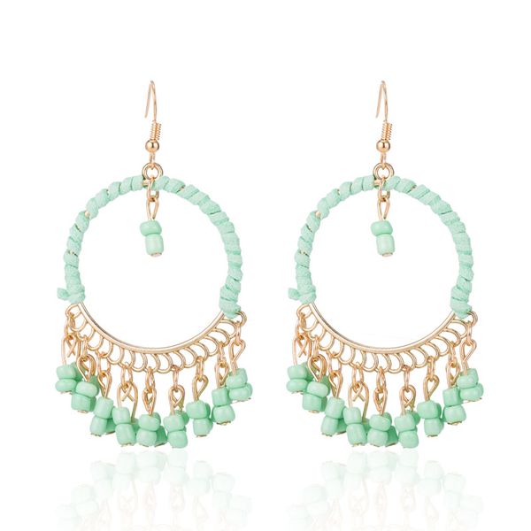 

women's earrings multicolor rice bead tassel winding earrings creative earrings for party jewelry 2020 new design 1, Golden;silver