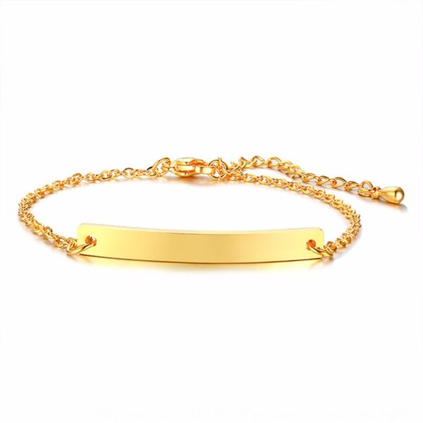 

diy нержавеющей стали наименование гальванических 18k реальных золотыми тиснение совершеннолетнего детского diy браслет браслет blfxe, Golden;silver