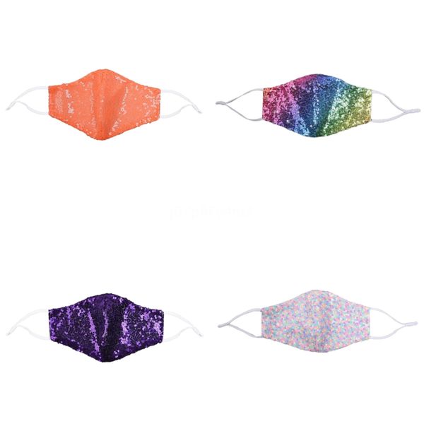 

face paillette adjustable masks reusable bling salon washable sponge masks lady sequin designerdust-proof protective bling mask#885#267 eotp