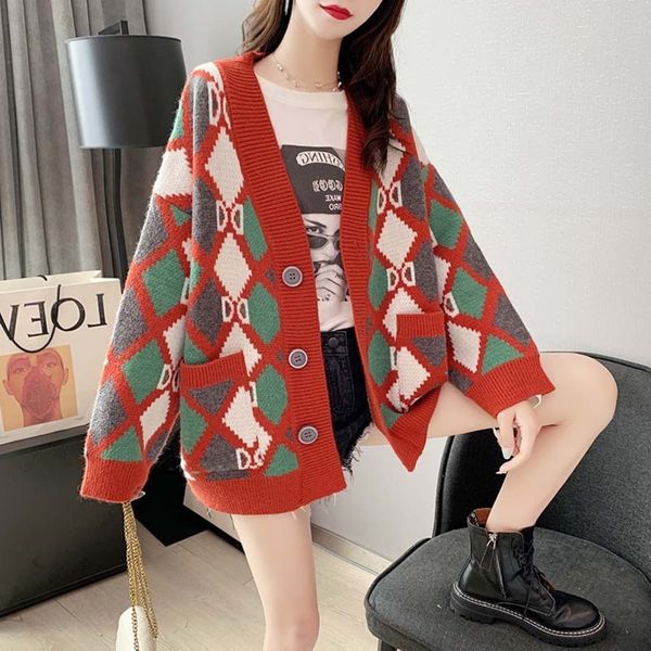 

2qzcb lazy knitwear sweater knitted sweatersweater and jacket korean middle and long loose women's spring cardigan autumn clothes 2020, White;black