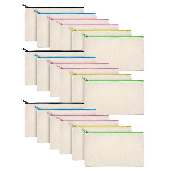 

canvas bag canvas zipper bag pen diy for travel handicraft school, zipper bag-18pcs