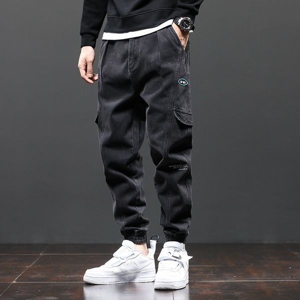

f2uw8 new autumn 2020 for men's slim fit small feet elastic men's korean belt and casual casual pants jeans tether pants jeansjean, Blue