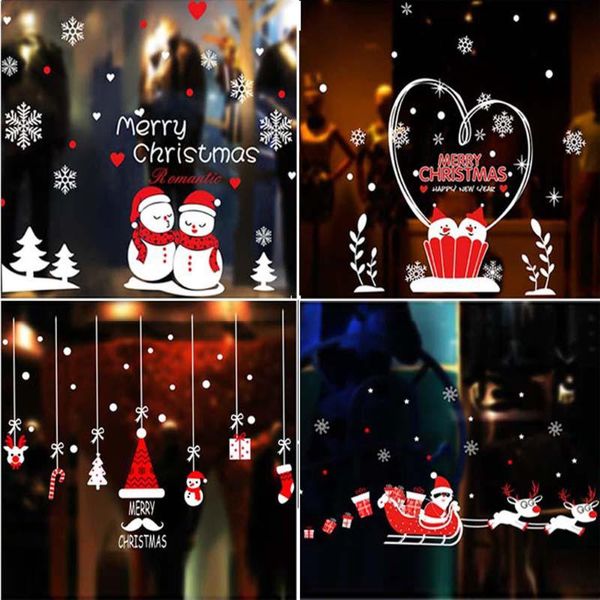 

merry christmas wall stickers window room decoration new year home decoration removable christmas series
