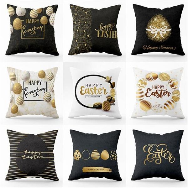 

fashion peach skin plush easter cushion cover sofa home car pillow case pillowslip elegent easter eggs print party decor ornament ly2014