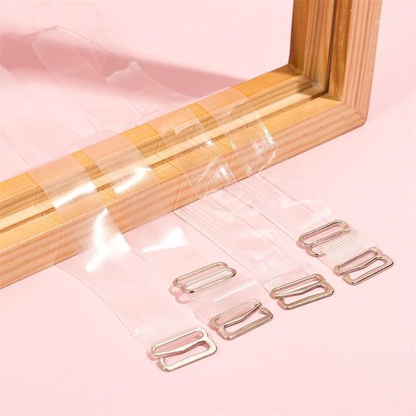 

3pairs=6pcs metal buckle bra straps belt women's elastic transparent silicone adjustable invisible intimates women accessories1, Black;white