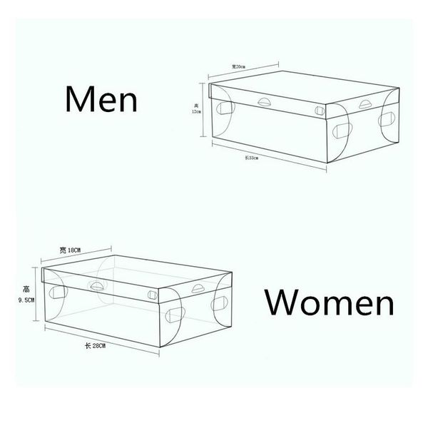 

12pcs children/women/men transparent makeup organizer clear plastic shoes storage boxes foldable shoes case hold bbyvbj