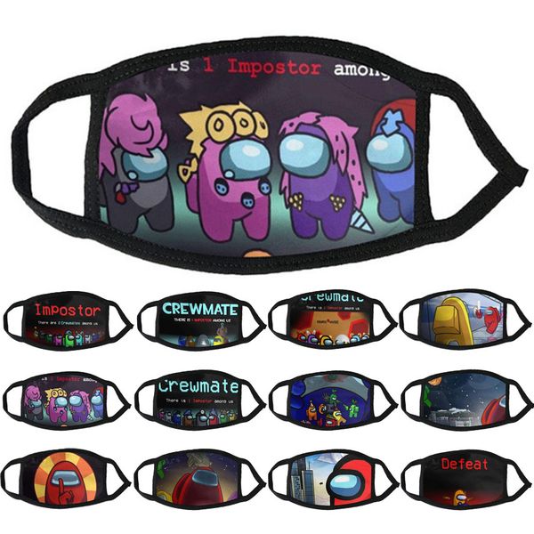 

face mask designer among us mask impostor gaming printed crewmate defeat mouth masks kids dustproof windproof warm facemask cheap