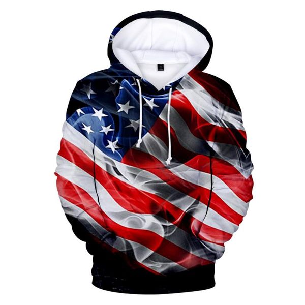 

aikooki usa hoodies men sweatshirt july fourth hooded united states america independence day hoody mens national flag coats, Black