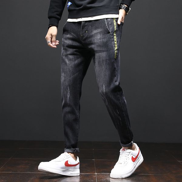 

pants autumn new 2020 men's korean youth leisure fashion versatile jeans men, Blue