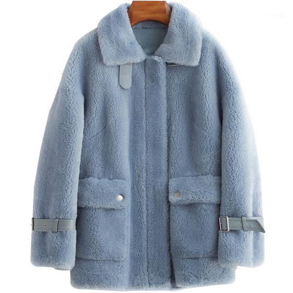 

201909 new sheep shearing winter coat women complex faux fur coat granule jacket women lambswool teddy teddy jacket1, Black